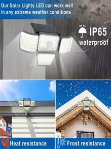 278 LED Solar Smart Light With 4 Adjustable Heads, Featuring 3 Lighting Modes And Rating, Suitable For Home Gardens And Outdoor Security Lighting.