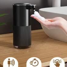 1pc 360ML Wall-Mounted Touchless Automatic Soap Dispenser, USB Rechargeable Smart Handwash & Dishwash Machine, IPX5 Waterproof & Moisture-Proof Body, 4-Level Battery Indicator, Long-Lasting Battery Life, ABS Material, Foam & Liquid Soap Options, Suitable For Kitchen, Bathroom, Hotel, School, Home & Holiday Gift, High-Tech Product