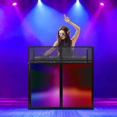 DJ Display Stand, DJ Event Booth Facade, Portable DJ Facade Booth Table, DJ Controller Stand