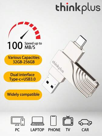 Lenovo Thinkplus USB 3.2 32GB PenDrive 64GB 128GB 256GB USB Flash Drive Memory Stick USB 3.2 For Phone Laptop Or Higher Version