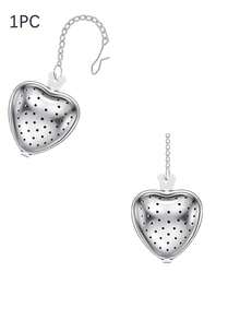 1/2/5/10pcs, 14cm*4cm, Stainless Steel Tea Infuser, Red Tea/Flower Tea Filter, Heart Shaped Handle Tea Leaves Strainer - Silver - View 8