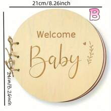 1pc Wooden Christening Guest Book, Shower Guest Book, Shower Memory Book, Gift For New Parents And Expectant Mothers, No Paper Included
