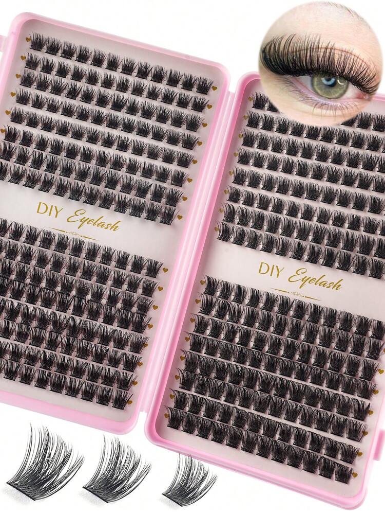 640/570/448/576/384pcs Individual False Eyelashes, Eyelash Book, Cluster False Eyelashes, Home DIY False Eyelashes, Cluster Eyelash Extensions, Makeup