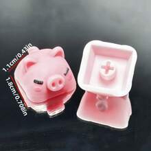 1 szt. Klawiatura mechaniczna z przezroczystymi, uroczymi różowymi klawiszami w kształcie świnki, wysokość OEM, materiał ABS, zamiennik klawiszy ESC, uroczy prezent na akcesoria komputerowe DIY