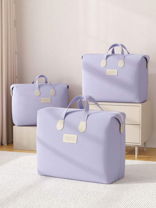 1 pezzo Borsa per conservazione e viaggio viola, borsa per imballaggio mobile, borsa per conservazione da campeggio, borsa per conservazione di indumenti, borsa per conservazione bagagli, borsa per conservazione coperte, borsa per conservazione biancheria da letto, borsa per conservazione in tessuto, tessuto spesso migliorato, maniglia più ampia e confortevole, adatto per conservazione domestica, conservazione da viaggio, conservazione in magazzino, facile da trasportare, decorazione, decorazione della stanza, decorazione, conservazione, decorazione per vacanze, decorazione della camera da letto, decorazione della casa