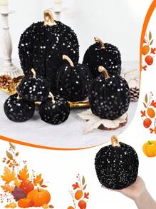 1Set Artificial Sequins Pumpkin Foam Pumpkin Center Decoration Farmhouse Thanksgiving Autumn Halloween Home Decoration Halloween Decor Fall Decor Room Decor Autumn Decor