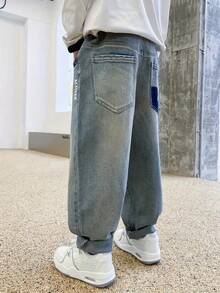 男童休闲直筒牛仔裤，2025年秋季新品，时尚大童款