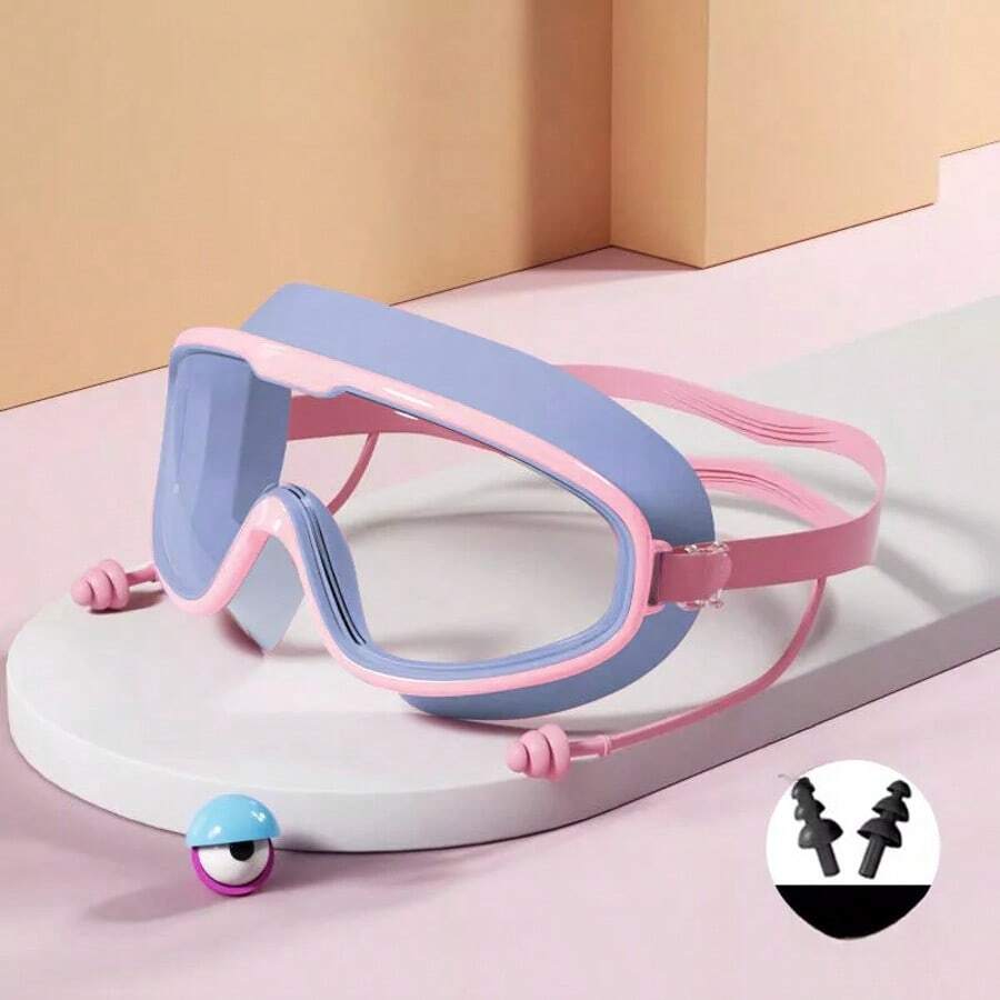 Swim Goggles Set - Anti-Fog HD Lens, Waterproof + Bonus Silicone Ear Plugs UK - Pink - View 1