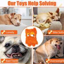 Plush Dog Toy With Monster Design, Featuring Sound Bubble And Crinkle Paper For Interactive Play, Suitable For Indoor And Outdoor Use, Pet Dental Chew Toy, Monster-Themed Gift For Dogs & Cats For Halloween And Christmas