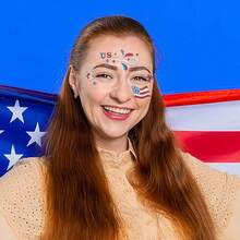 2 Sheets USA & Stars Glitter Face Tattoo Jewelry, 4th Of July Celebration Face Gems With Assorted Designs, Red Blue Glitter In Independence Day, Parades, Parties & More (Style3) - 樣式1 - 查看 7