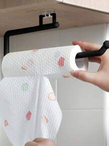 1pc Multi-Functional Kitchen Storage Rack, No Drill Kitchen Paper Towel Holder, Bathroom Toilet Paper Holder, Kitchen Cling Film Rack, Washstand Dishcloth Hanger, Bathroom Towel Rack