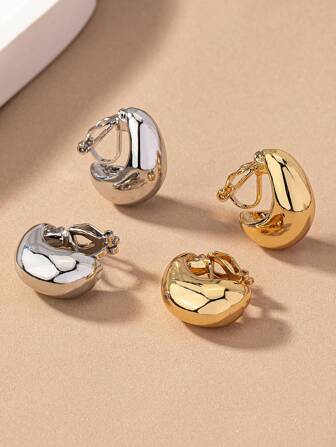 1 paire de boucles d'oreilles élégantes et délicates style goutte à clipper pour femmes, convient pour les vacances, les anniversaires, les rendez-vous, les fêtes, les vacances et les trajets quotidiens