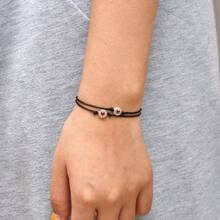 2pcs/Set Luminous Heart-Shaped Friendship Bracelet Jewelry Set, Gift For Couples & Friends - Bracelet Set - View 1