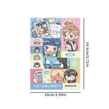 1 Sheet Kawaii Japanese Style Girl Diary Stickers, Cartoon Character Decorative Stickers For Scrapbooking/Planner,School Supplies,Back To School