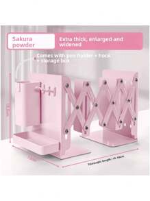 Telescopic Foldable Desk Bookshelf, Desk Top Book Organizer Rack With Pen Holder For Home, Office, Classroom School Supplies,Back To School