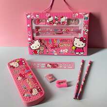 Stationery Set: Pencil, Ruler, Sharpener, Eraser, Notebook, Creative Drawing, Learning Essentials, Random Accessories, Back To School - Multicolor - View 9