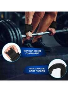 MEIYIXING MEIYIXING Weight Lifting Hook Grips With Wrist Wraps Hand-Bar Wrist Strap Gym Fitness Hook Weight Strap Pull-Ups Power Lifting Gloves