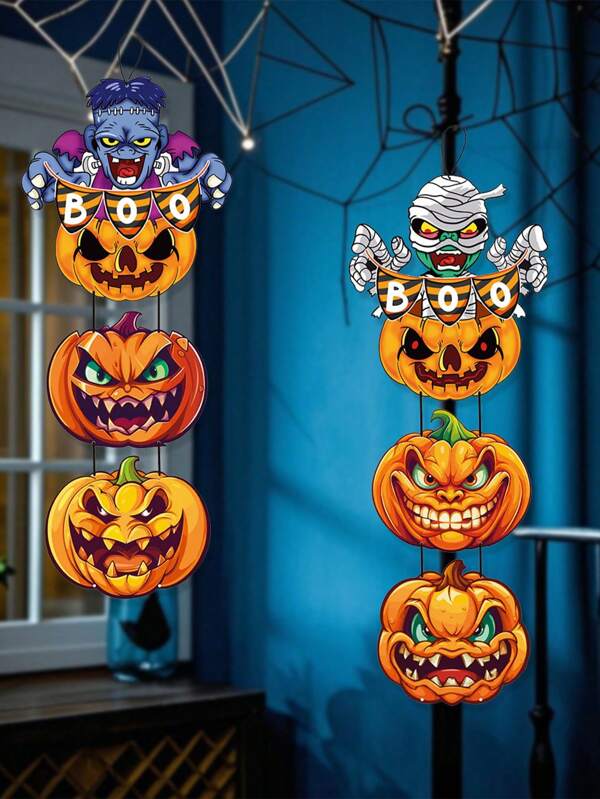 2 Stücke Halloween Dekorationen - verschiedene Größen, lebensechtes Design, geeignet für Halloween, Bars, Día de los Muertos, Party Dekoration, Einkaufszentrum Layout Dekoration, können innen und außen verwendet werden, einfach aufzuhängen, schaffen eine festliche Atmosphäre