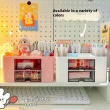 Desk Storage Box, Pen Holder, Drawer Desktop Display Rack, Multi-Functional Office Storage Box, Suitable For School, Office, Home Desk Organization - Multicolor - View 5