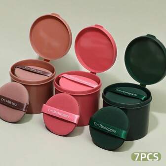 Set de 7 esponjas de maquillaje con caja de almacenamiento - Esponjas de cojín de aire suaves para uso seco y húmedo, esponjas de belleza reutilizables para base, polvo suelto y crema, herramientas de maquillaje portátiles para uso diario y viaje, maquillaje, barato, decoración de habitación, tocador, viaje, dormitorio, accesorios de maquillaje, borla, difuminador de maquillaje, borla de polvo, esponja de maquillaje