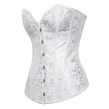 Corset Corset Corselet Floral Bodice Without Frill Fancy Dress Party - trắng - Xem 3