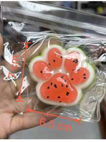 1pc Ice-Cold Watermelon Cat Paw Squishy Toy, Cat Claw Squeezing Toy, Super Soft Stress Relief Squeezing Toy, Cat Paw Pressure Release Toy, Soft, Sticky TPR Cat Claw Squeezing Fun Toy, Stress Relief Toy, Festival Toy, With Or Without Lanyard, Shipped Randomly, Gift For Boys And Girls, Gift For Birthday, Gift For Party