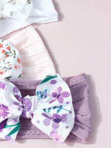 3 Stücke bedruckte & jacquard-gemusterte Baby-Stirnbänder, geeignet für den täglichen Gebrauch, passend für 0-2 Jahre alte Babys