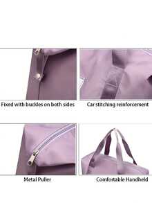 可扩展大容量旅行包，防水运动健身包，配有独立的干湿隔层，轻便的周末行李手提包，多功能健身手提包 - 粉色尼龙健身和旅行手提包，轻便的行李手提包，多功能运动包，休闲风格，手洗，健身包，学校用品包，学校用品 - 彩色 - 查看 5