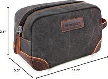 Toiletry Bag For Men, Canvas Travel Toiletry Bag Men's Dopp Kit, Water-Resistant Bathroom Bag Mens Shaving Kit, Travel Kit Small Bags, Shaving Bag, Toiletry Bags - 彩色 - 查看 9