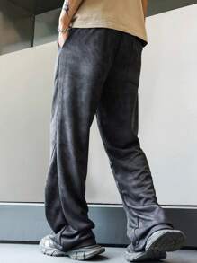 Men's Straight Leg Casual Pants, Loose, Versatile, Simple, Fashion, Breathable, Wide Leg, Summer