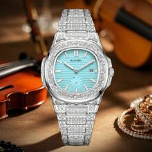 LIGE Men's Fashionable Light Luxury Watch Unique Pattern Strap Waterproof Luminous Quartz Watch Round Dial Business Casual Watch Same Style For Men And Women - Silver - View 2