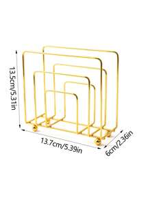 1pc Gold Iron Paper Towel Holder, Multifunctional Paper Napkin Clip For Dining Room, Restaurant, Cafe, Bar, Unique Gold Frame/Half Circle Design, Suitable For Dining Table, Coffee Table, Kitchen Counter, Tabletop Decor