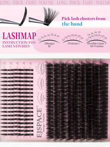 三合一睫毛簇 270 件 100D/120D/60+80D/80+100D 长 10-20 毫米睫毛尖刺睫毛簇浓密单根睫毛 DIY 尖刺睫毛延长漫画簇睫毛延长貂皮条睫毛浓密睫毛簇、睫毛簇、单根睫毛、睫毛、假睫毛 - D - 查看 6