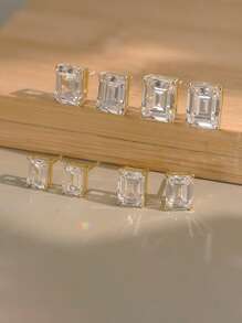 1 Paar luxuriöse 925er Sterlingsilber Ohrstecker mit funkelndem quadratisch geschliffenen Zirkonia, eleganter Schmuck für Frauen, ideal für besondere Anlässe, Geburtstage, Jahrestage und romantische Geschenke, perfekt, um jedem Outfit eine Note von Raffinesse zu verleihen, gefertigt mit zeitloser Schönheit und Haltbarkeit, ein vielseitiges Accessoire, das sowohl zu lässigen als auch formellen Looks passt, ein atemberaubendes Geschenk für sie, das jede Feier und jeden Moment noch unvergesslicher macht.