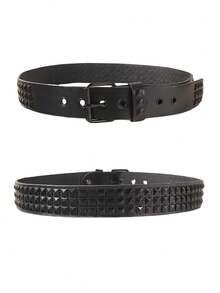 Punk Style Belt, Rivet Decorated Waist Belt Halloween Summer, School Fall, Autumn, Halloween - Multicolor - View 19