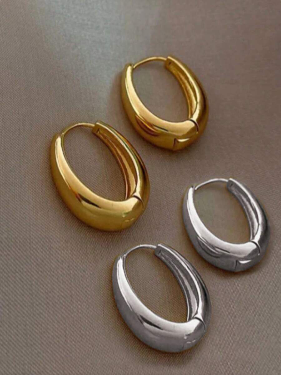 2 对欧美时尚个性化奢华女士耳环 - 彩色 - 查看 1