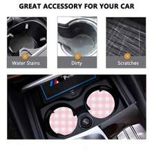 2pcs Car Cup Coaster Stylish & Durable Fast-Drying Non-Slip Car Cup Mat - One Size 2pcs - View 9
