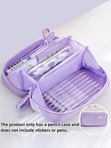 1 hộp bút học sinh hình núi lửa miệng rộng, có thể gập phẳng 180 độ, dung tích lớn, mặt trước bằng vải trong suốt, nhiều lớp đựng đồ dùng học tập, có khóa kéo, nhiều lớp phân loại, có thể dùng để đựng bút chì, tẩy, túi đựng bút, đồ dùng học tập, đồ dùng cho năm học mới. - Nhiều màu - Xem 10