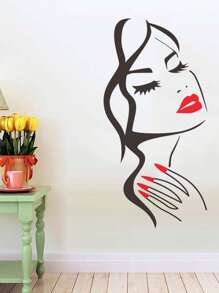 1pc Simple Black Figure Graphic Wall Sticker, PVC Waterproof Removable Sticker For Home Decor, Stickers, Wall Decal, Vinyl Decal For Home Decorations, Spring Decoration Items Refresh Your Home, Rama Decoration Stickers Gifts Birthday Graduation Wall Stickers Room Decor Wall Decor Personalised Stickers