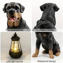 Tượng chó Rottweiler bằng nhựa có đèn LED năng lượng mặt trời, Đồ trang trí thủ công cho chó, Đèn chống gió ngoài trời Trang trí sân vườn cho hiên nhà, bãi cỏ, lối đi, Trang trí nghệ thuật sân vườn Đồ trang trí Giáng sinh Quà tặng Giáng sinh Trang trí Giáng sinh - màu đen - Xem 6