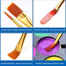 60 Pcs Acrylic Paint Brush Set, Oil & Watercolor - Professional Artist Brushes With Wooden Handle Nylon Hair Brushes - Bulk Art Supplies Adults, & Beginners - 黑色 - 查看 7