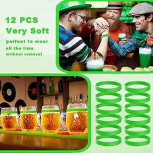 Rubber Bracelets Solid Color Silicone Wristbands Blank Stretch Silicone Wristbands Colorful Rubber Bracelets Women Men Gifts - 綠色 - 查看 11