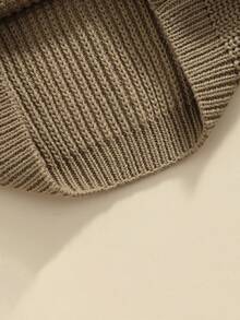 Suéter de punto para bebé niña y niño, jersey de cuello redondo de manga larga de color liso para otoño e invierno - Caqui - Ver 7