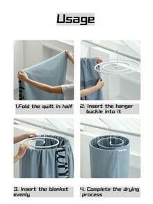 Móc treo quần áo gấp, Giá treo quần áo xoắn ốc cho ga trải giường, Giá phơi đồ giường, Dây phơi quần áo sáng tạo tròn, Có sẵn màu trắng và bạc - Bạc - Xem 4