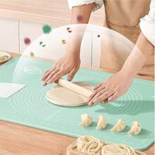 2 pezzi/1 pezzo Tappetino da forno in silicone di grandi dimensioni da 70 cm, 65 cm, 50 cm con cerchi per la dimensione della torta, resistente al calore, antiaderente per infornare, cuocere pancake e pizza, impastare la pasta, tappetino da cucina per pasticceria, essenziale domestico igienico e pratico