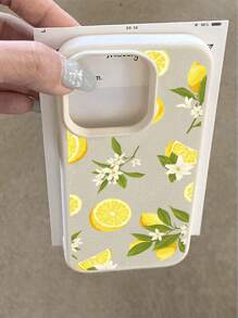 1 Stück einfache Zitrone Muster wasserdichte rutschfeste weiche Schutzhülle kompatibel mit Apple & Handy