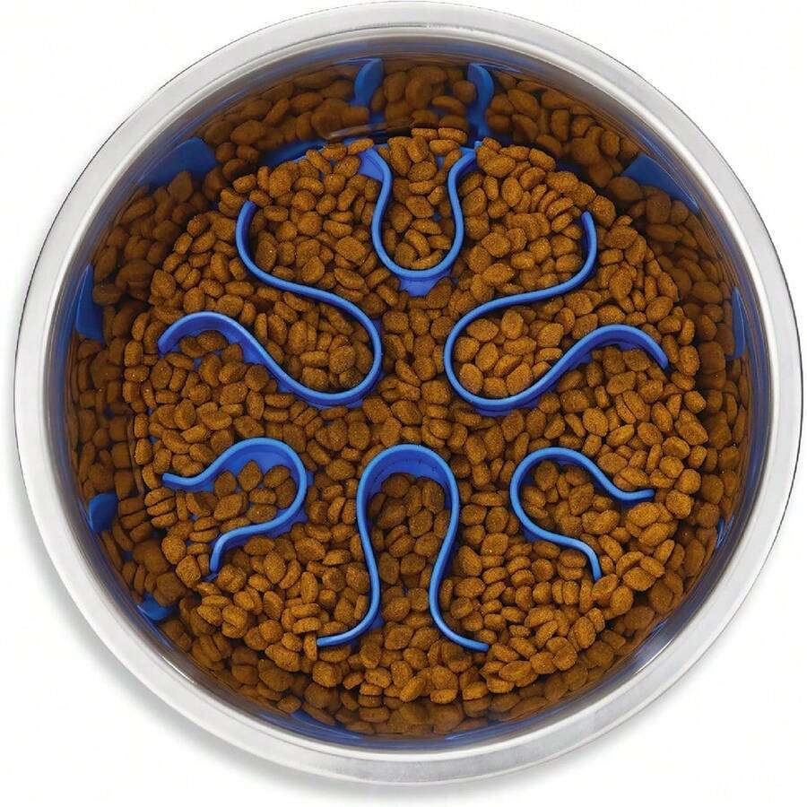 Outward Hound Fun Feeder Slo Bowl, Slow Feeder Dog Bowl, Medium/Mini, Turquoise - Stainless Steel - 查看 1