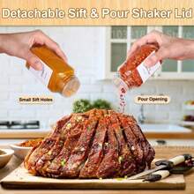 厨房调味罐套装 120ml 调味瓶 孜然香料罐 12 件套 玻璃罐 迷你 4oz 玻璃香料罐 带竹盖, 空方形香料容器 带空白印刷香料标签, 玻璃香料摇晃瓶 带可折叠漏斗 适用于厨房橱柜, - 12瓶裝(木蓋)+刷子+漏斗+1張貼紙+1隻筆 - 查看 6