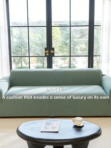 1pc All-Season Sofa Cover, 3D Textured & Full Protection Elastic Slipcover, Modern Minimalist For Living Room And Bedroom