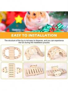 1 件多房间木制仓鼠迷宫和藏身处 - 为您的宠物提供有趣的活动和舒适的巢穴